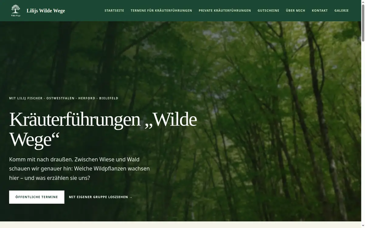 Startseite von Lilijs Wilde Wege